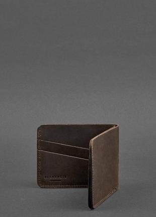 Кожаный мужской кошелек портмоне из натуральной кожи темно-коричневый3 фото