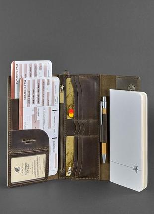 Тревел-кейс кошелек органайзер клатч портмоне из натуральной кожи темно-коричневый6 фото