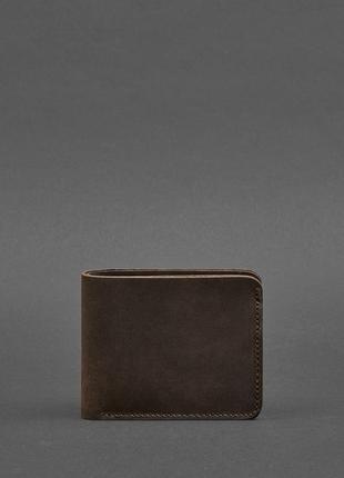 Кожаный мужской кошелек портмоне из натуральной кожи темно-коричневый2 фото