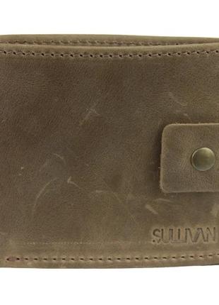 Маленький кожаный женский кошелек портмоне из натуральной кожи оливковый2 фото
