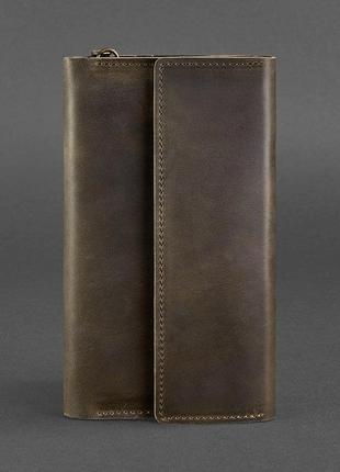 Тревел-кейс гаманець клатч органайзер портмоне з натуральної шкіри темно-коричневий