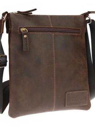 Чоловіча шкіряна сумка через плече планшет местенджер коричнева gmsmvp1111 фото