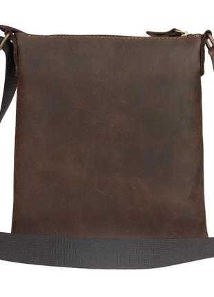 Мужская кожаная сумка через плечо планшет мессенджер коричневая gmsmvp1113 фото