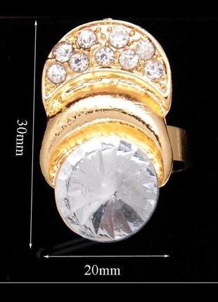 Кольцо с кристаллом, безразмерное, новое! арт.2452-