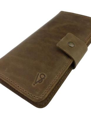 Женский кожаный кошелек клатч купюрник из натуральной кожи оливковый2 фото