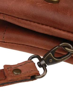 Маленькая мужская кожаная сумка барсетка клатч на руку светло-коричневая gmsmmbk67 фото