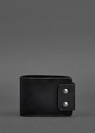 Кожаный мужской кошелек портмоне с монетницей из натуральной кожи черный2 фото