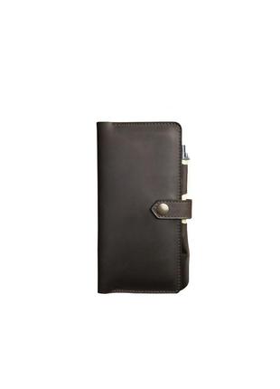 Тревел-кейс гаманець органайзер портмоне з натуральної шкіри коричневий6 фото