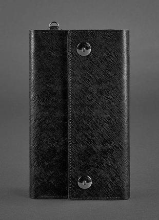 Тревел-кейс кошелек органайзер клатч портмоне из натуральной кожи черный