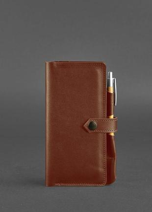 Тревел-кейс гаманець органайзер портмоне з натуральної шкіри світло-коричневий2 фото