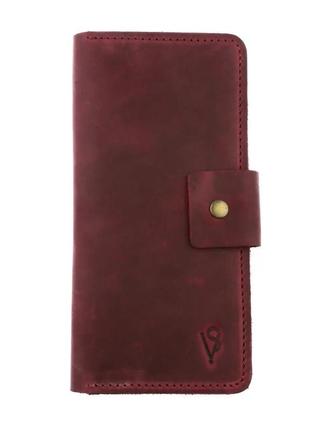 Женский кожаный кошелек купюрник из натуральной кожи марсала3 фото