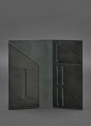 Тревел-кейс кошелек органайзер лонгер портмоне из натуральной кожи черный4 фото
