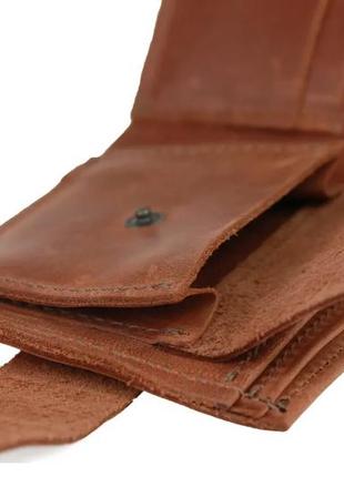Маленький кожаный женский кошелек портмоне из натуральной кожи светло-коричневый6 фото
