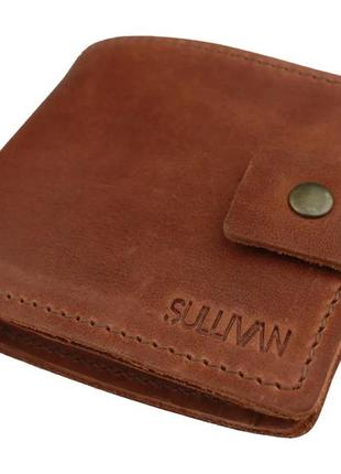 Маленький кожаный женский кошелек портмоне из натуральной кожи светло-коричневый3 фото