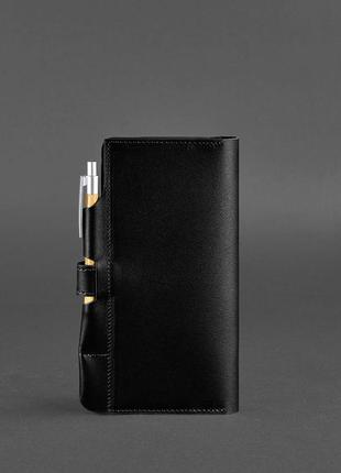 Тревел-кейс кошелек органайзер портмоне из натуральной кожи угольно-черный3 фото