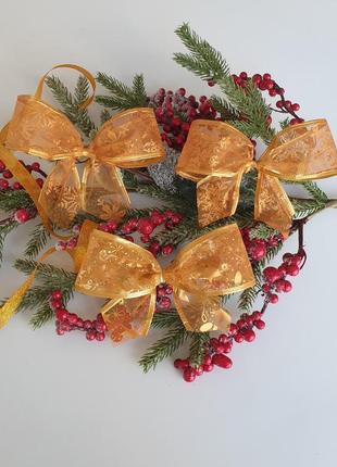 Золоті банти, ялинкові прикраси. нові. ручна робота.
