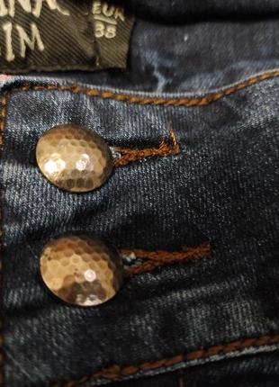 Origin denim джинси жіночі джинс штани оригінальні креативні сині темні вузькі узкачі узкачи заужені завужені7 фото