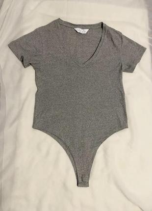 Primark базовый серый боди как новый