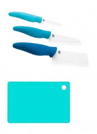 Набор ножей с разделочной доской xiaomi huo hou ceramic knife + chopping board set 4in1 (hu0020)