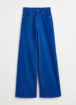 Сині джинси палаццо, колір електрик1 фото