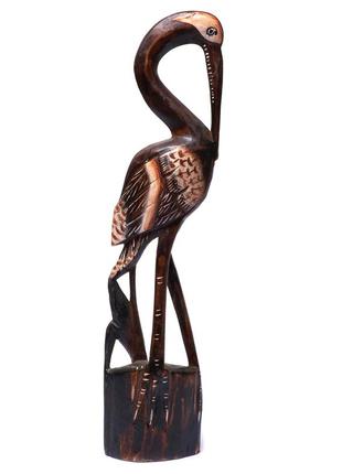 Статуэтка птица цапля деревянная высота 40см