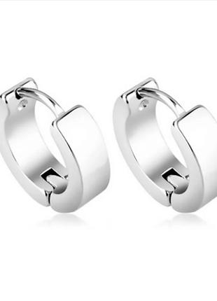 Сережка-кольцо мужская-женская серебряная в стиле панк 4х9мм цена за шт3 фото