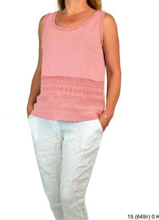 🌸блузка женская. цвета: розовый, голубой, коралл. молодежный топ. блузка без рукавов 15 (649т) 0 lb3 фото