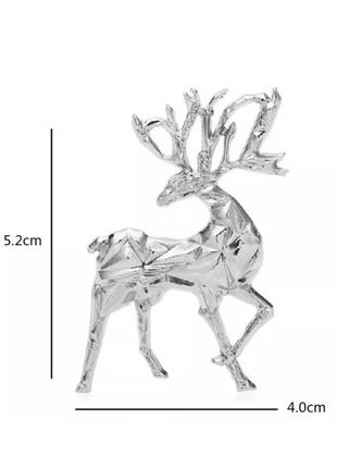 Брошь новогодняя олень олененок новый год подарок елка рождество рождественская эффектная серебристая серебряная серебряная4 фото