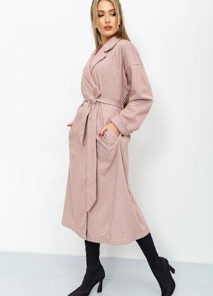 Пальто тренч женский стильный цвет бежевом розовый2 фото