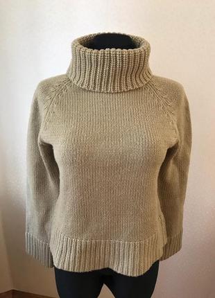 Теплий светр кольору хакі светр з коміром мінімалістичний светр під горло only