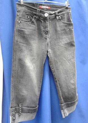 Капри джинсовые.тёмно-серые4 фото