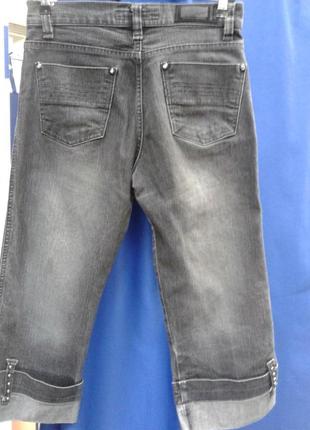 Капри джинсовые.тёмно-серые5 фото