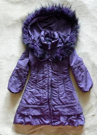 Теплое пальто на зиму-осень на девочку 7-8 лет4 фото