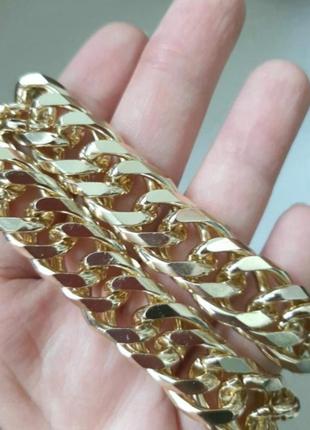 Крупная массивная цепь чокер густое плетение цепочка тренд стильная золото золотая золотистая2 фото