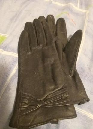 Зимние перчатки р.6,5 кожаные