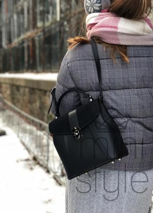 Кожа кожаная сумка рюкзак на ручке cross-body сумочка трендовая и стильная кроссбоди5 фото