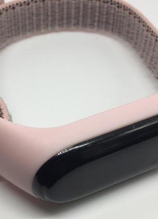 Нейлоновий ремінець mi band 3 mi band 4 🐷 ніжно рожевий
