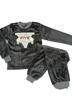 Тепла махрова піжама, підліткова тепла піжама 122-140см