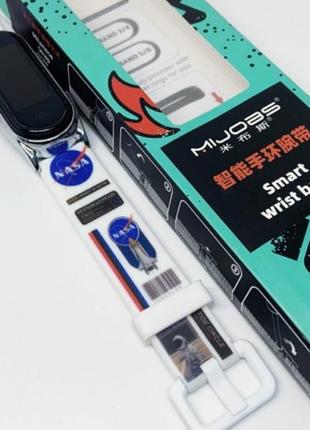 Ремешок mi smart band 5 mi smart band 6 металл каучук nasa mijobs5 фото