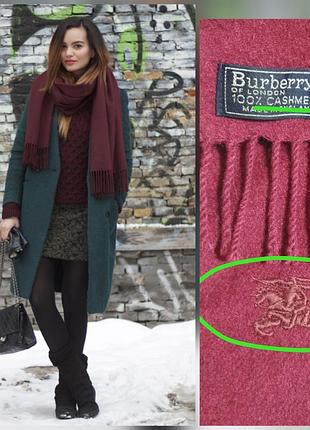100% кашемир фирменный статусный винтажный базовый кашемировый шарф кашемір burberry оригинал