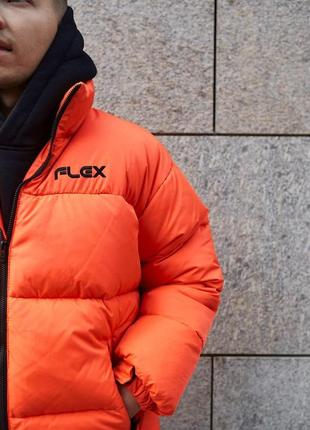 Мужская зимняя куртка оверсайз оранжевая flex до -25*с | мужской теплый пуховик зимний...