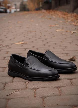 Зручні чорні туфлі лофери без каблука ed-ge 449!2 фото