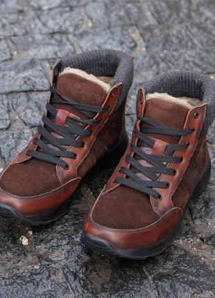 Стильные мужские ботинки из натуральной кожи и замши 42 размер (на стопу 27,3 см)6 фото