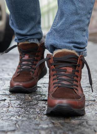 Стильные мужские ботинки из натуральной кожи и замши 42 размер (на стопу 27,3 см)