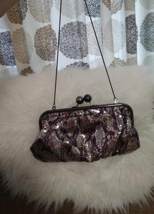 Вечірня сумочка клатч з паєтками