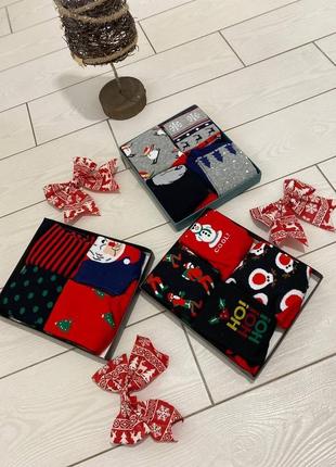 Носки мужские новогодний набор из 4 пар1 фото