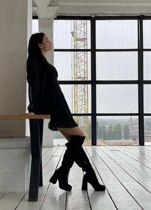 Замшевые демисезонные/ осенние/ весенние/ теплые високие зимние сапоги ботфортиы 36...