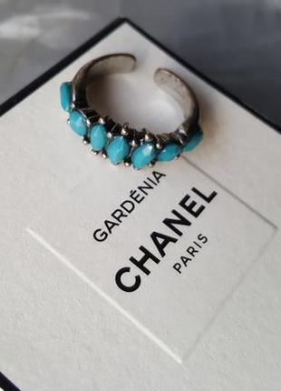 Красивое оригинальное нежное голубое кольцо с камнями размер регулируется3 фото