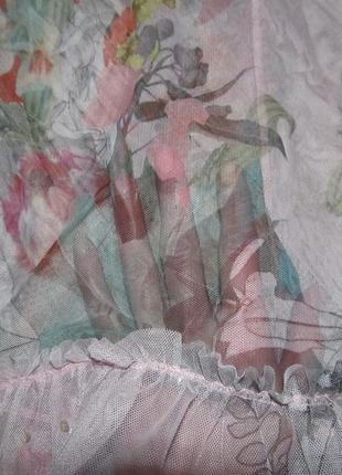 Блуза сетка с цветочным принтом tu размер one size.4 фото