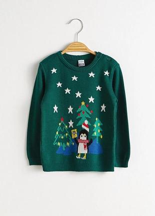 2 - 3 р 92 - 98 см новый фирменный новогодний рождественский трикотажный джемпер для малышей нг lc waikiki